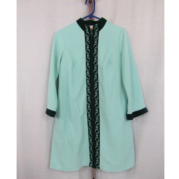 Vintage Sears At Home Wear Robin's Egg Blue Green Robe Pajama *flawed* - Picture 1 of 8